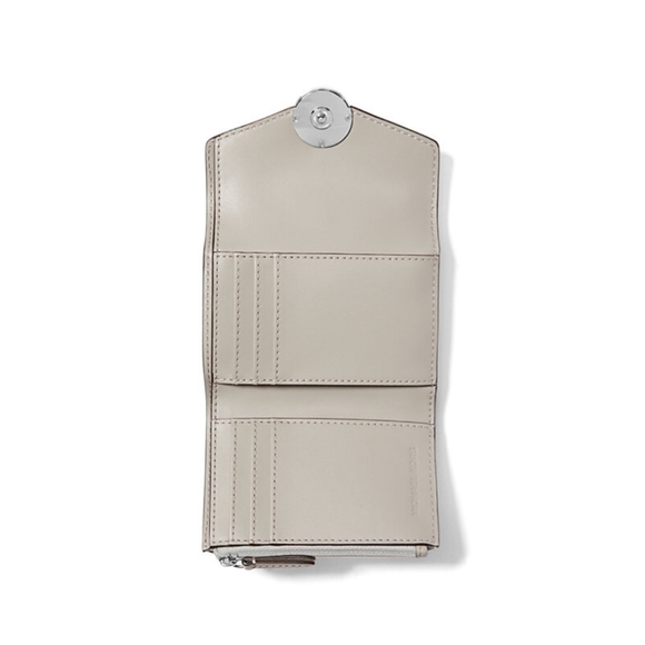 MICHAEL KORS- Carmen Medium Metallic Crocodile Tri-Fold Envelope Wallet - Silver - Picture 5 of 6